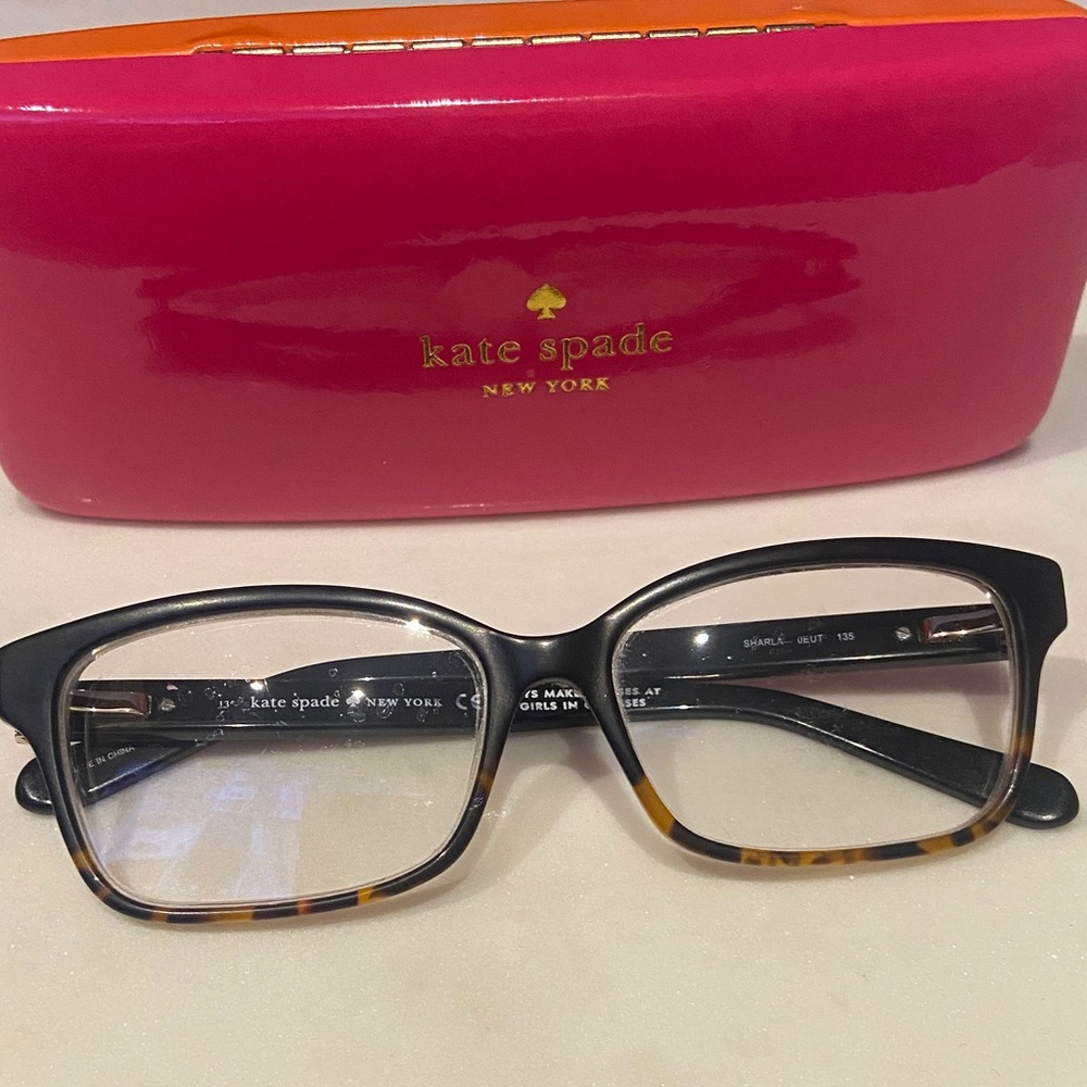 Kate Spade Black and Tortoise Eyeglasses with Pink Case